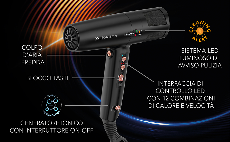 gamma+ phon asciugacapelli x-horizon